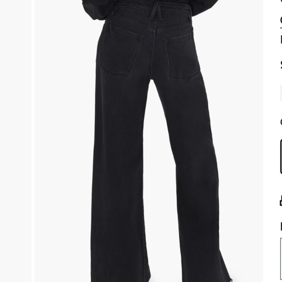 Good American '''Good Ease". wide leg black jeans, 12/31. P1404 - Picture 3 of 8